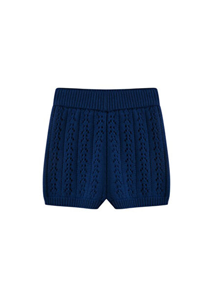 Luna Lou Navy Blue Baby Boy Kids Knit Shorts