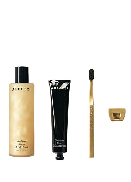 Gift Box  Diş Macunu 75 ml + Medium Orta Diş Fırçası + Ağız Bakım Suyu 200 ml + Diş Fırçası Standı Ağız Bakım Seti