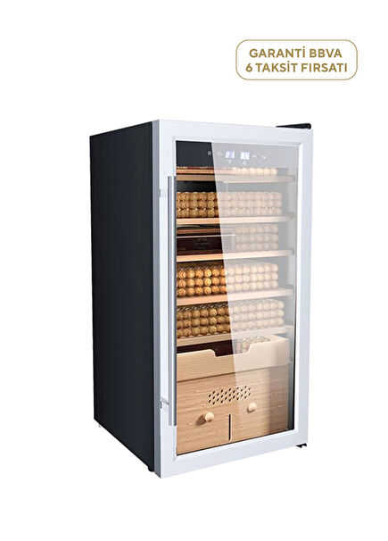 Black 574 Cigar Capacity Electronic Humidor Cigar Cabinet