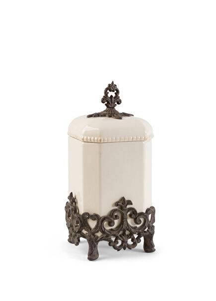 Krem Seramik Kavanoz