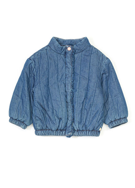 Mavi Patchli Kız Çocuk Ceket