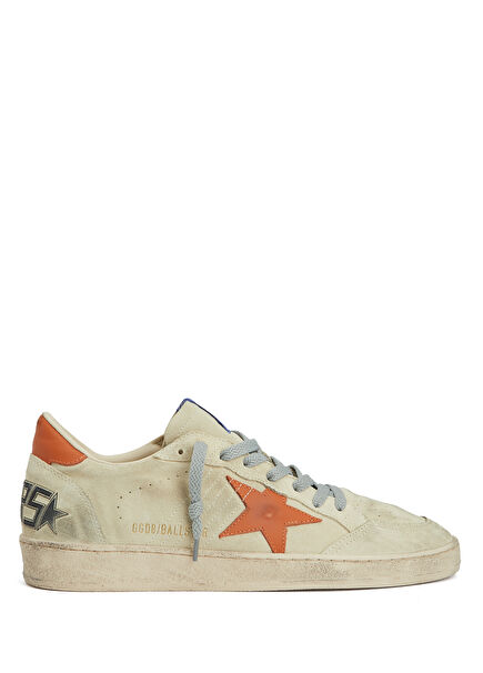 Ball Star Bej Turuncu Erkek Deri Sneaker