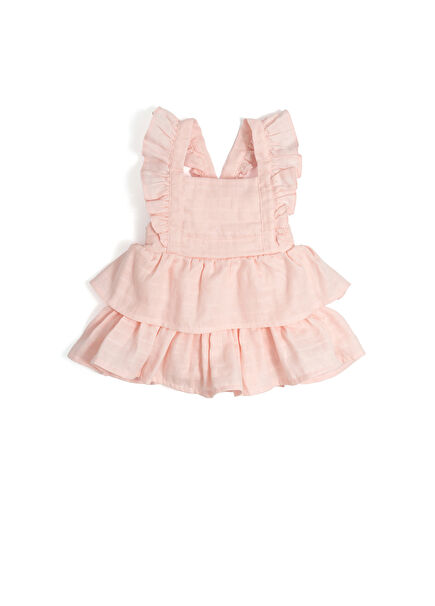 Innocent Pink Muslin Ruffled Girl Baby Formal Dress