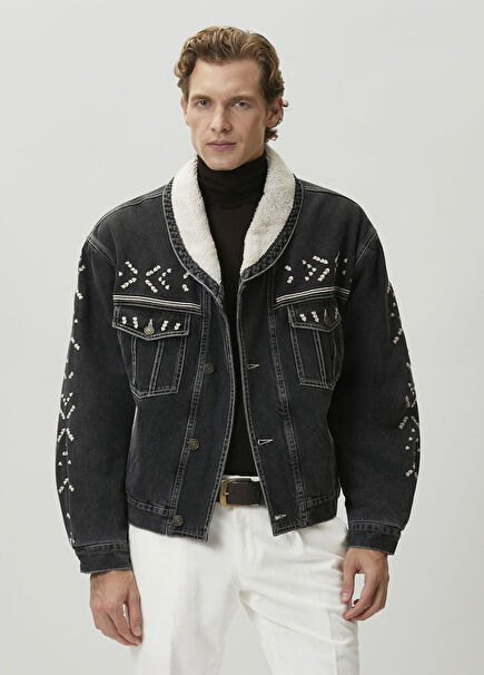 Jackson Shearling Detailed Denim Jacket