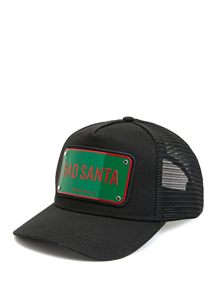 Black Logo Detailed Mens Hat