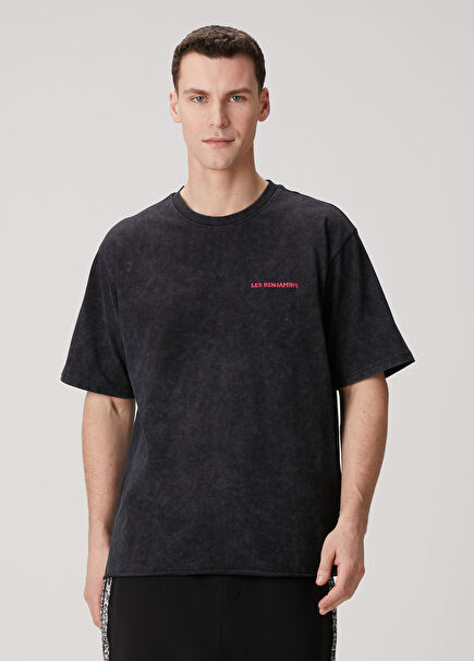 Siyah Logo Baskılı T-shirt