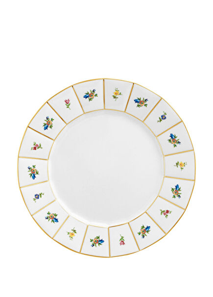 Grecque Mille Fleurs Renkli Desenli Porselen Pasta Tabağı 19 cm