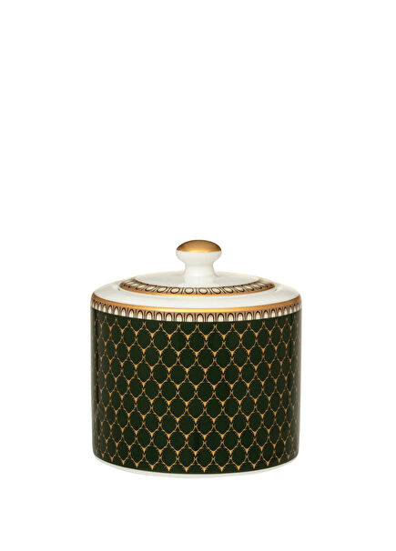 GC Antler Trellis Dark Green Gold Porselen Şekerlik