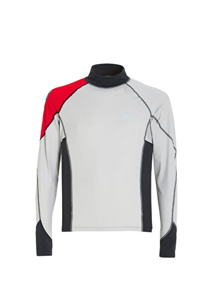Pro Lycra Top Gri Rashguard Erkek Spor Termal Üst