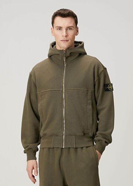 Khaki Hooded Oversized Sweatshirt