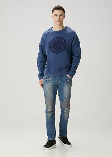 Slim Fit Mavi Biker Jean Pantolon