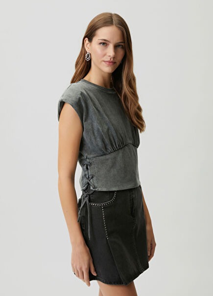 Anthracite T-shirt with Tie