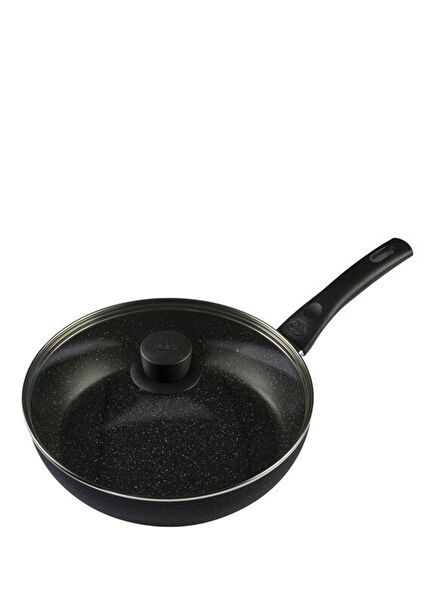 Vipiteno Black Aluminum Glass Lid Saute Pan 28 cm