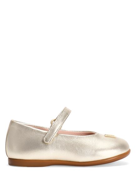 Primi Gold Girls' Leather Ballet Flats