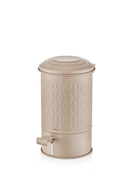 Prism Caramel Galvanized Bathroom Trash Can