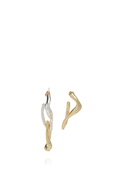 Gold Silver Curved Women's Earrings