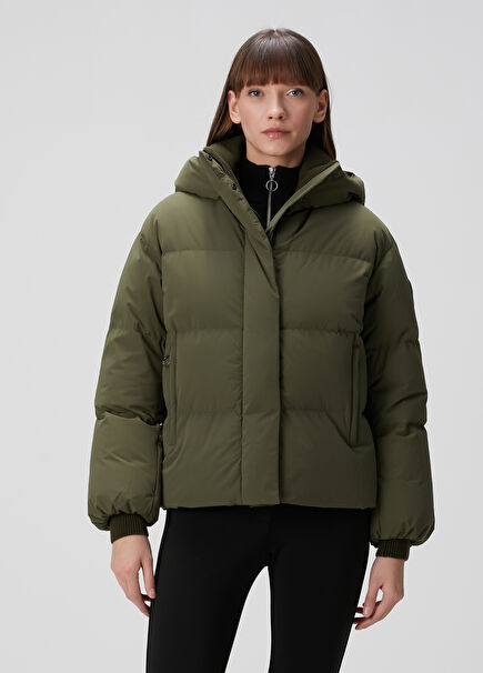Island Khaki Hooded Puffer Jacket