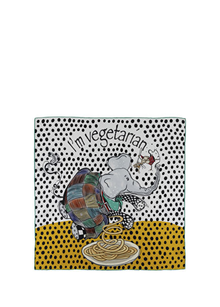 Vegetarian Elephant Silk Scarf