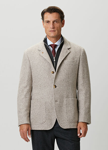 Beige Cashmere Jacket