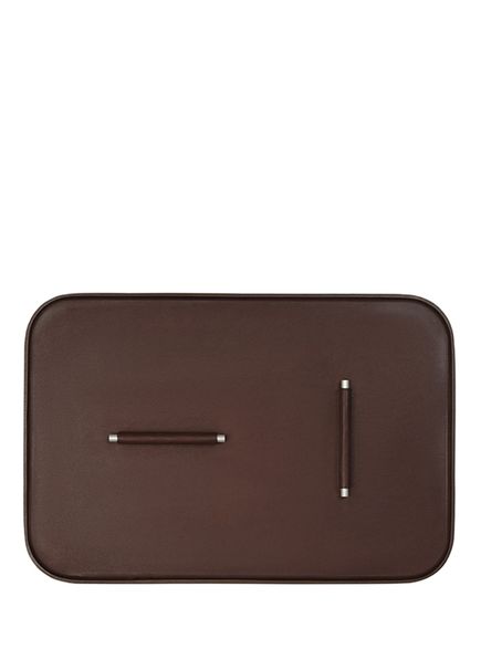 Plato Rectangle no.02 Kahverengi Deri Düzenleyici Tepsi