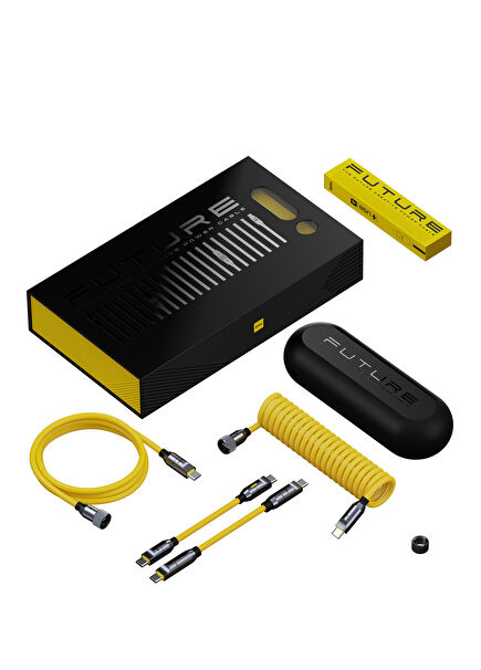 The Future Silky USB-C to USB-C Apple Lightning Modüler Uzayabilen Süper Hızlı Şarj Data Kablo Seti