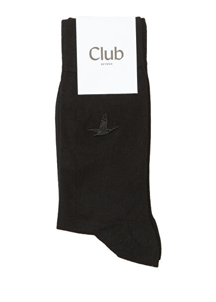 Black Logo Embroidered Men's Bamboo Socks