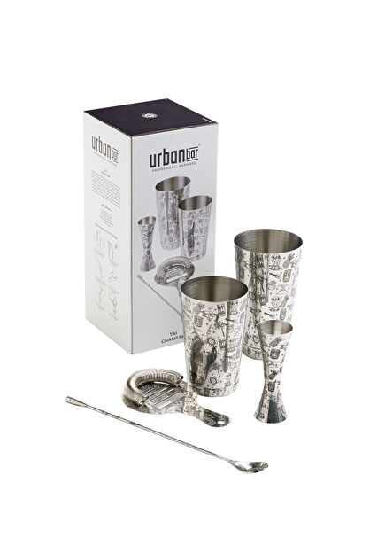 Tattoo Steel 5 Piece Cocktail Set