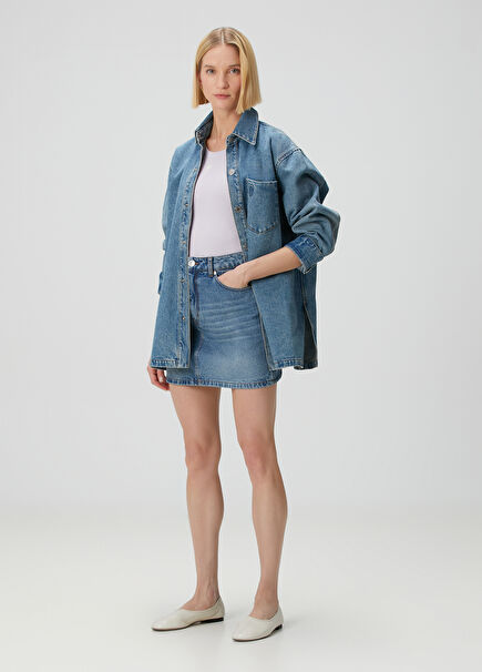 Mavi Mini Denim Etek