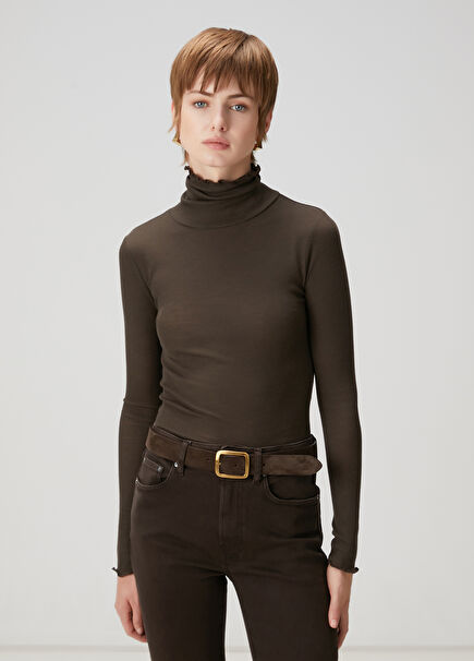 Brown Basic Wool T-Shirt