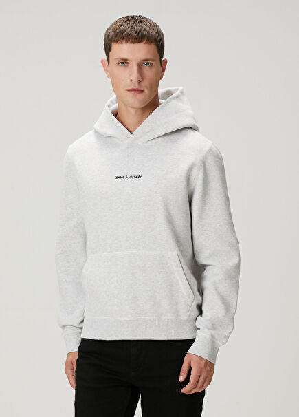 Sanchi Açık Gri Kapüşonlu Sweatshirt