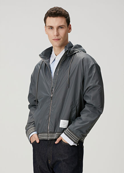 Grey Hooded Coat