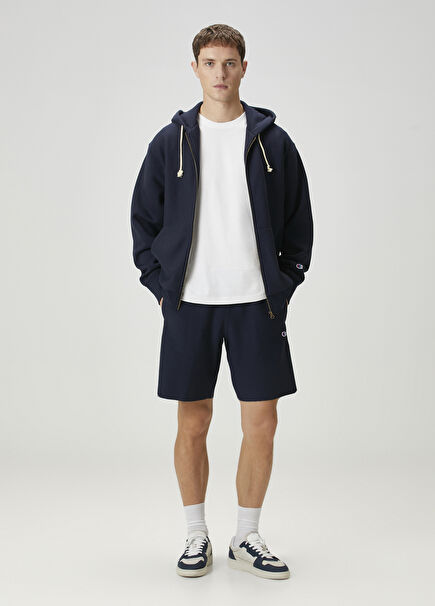 Lacivert Logo Detaylı Şort