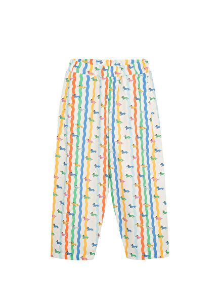 Puppy Lines Cotton Renkli Unisex Çocuk Pantolon 