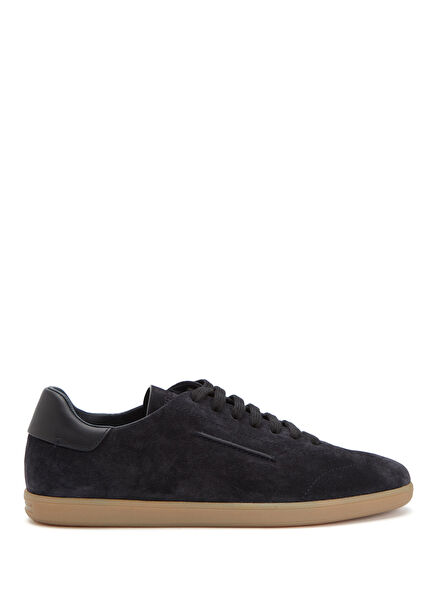 Navy Blue Men's Suede Sneakers