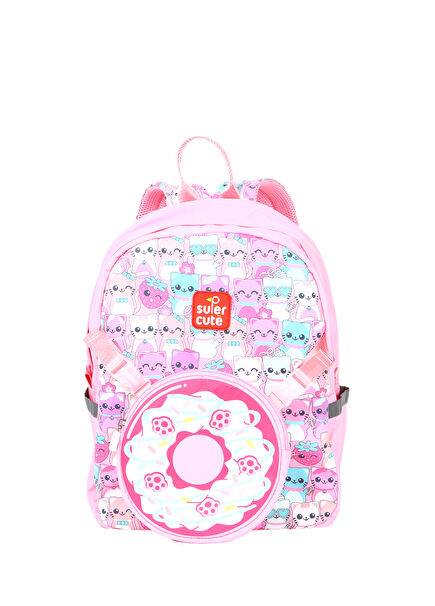 Pink Cat Unisex Çocuk Two in One Sırt Çantası