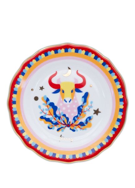 Zodiac Vibe Boğa Burcu Porselen Pasta Tabağı 16 cm