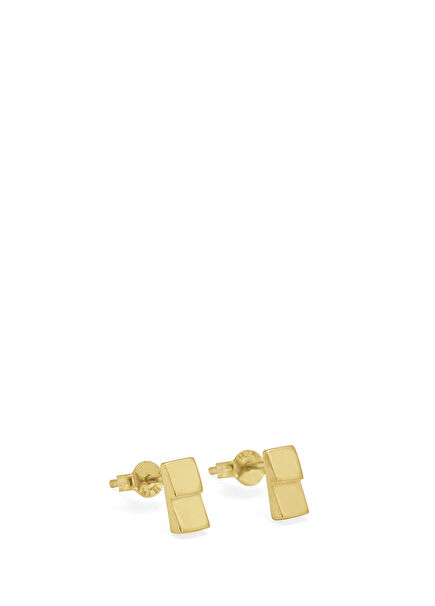 Layers Merdiven 925 Ayar Gümüş 18 Ayar Altın Kaplama Küpe