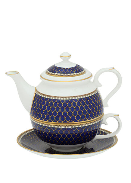 GC Antler Trellis Midnight Porselen Çaydanlık ve Fincan Seti