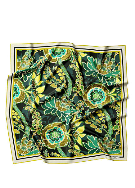 Emerald Tapestry Renkli Twill İpek Kadın Eşarp 