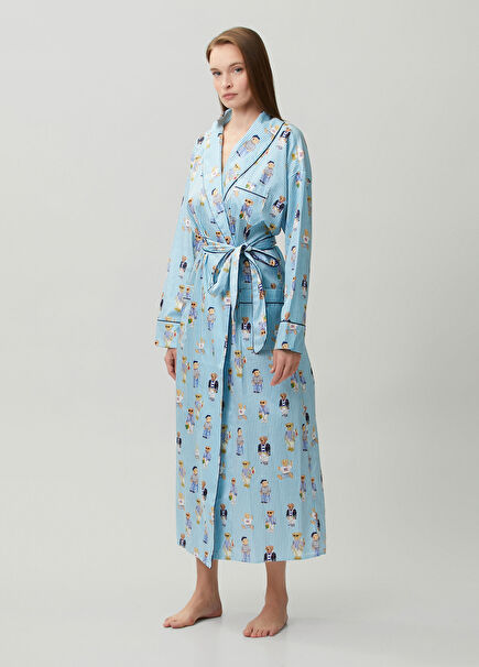 Polo Bear Blue Striped Robe
