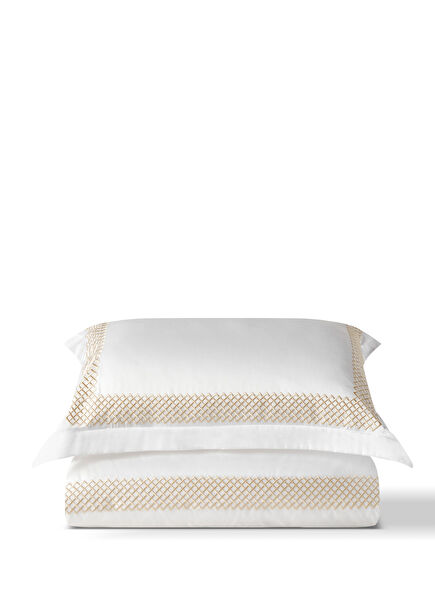 Neema Catena Gold Cotton Double Duvet Cover Set