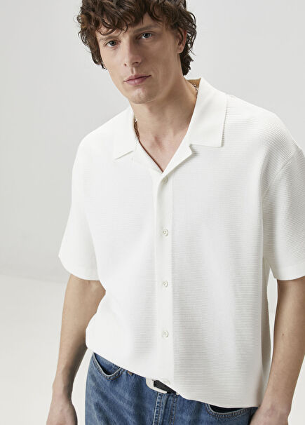 Ecru Knitwear Shirt