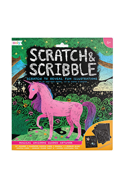 Magical Unicorns Scratch & Scribble Educational Book