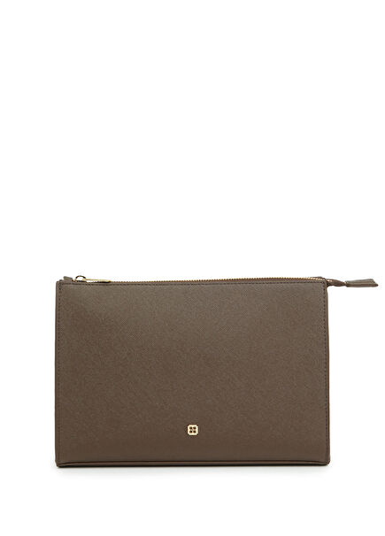 Vena Koyu Kahverengi Kadın El Portföyü