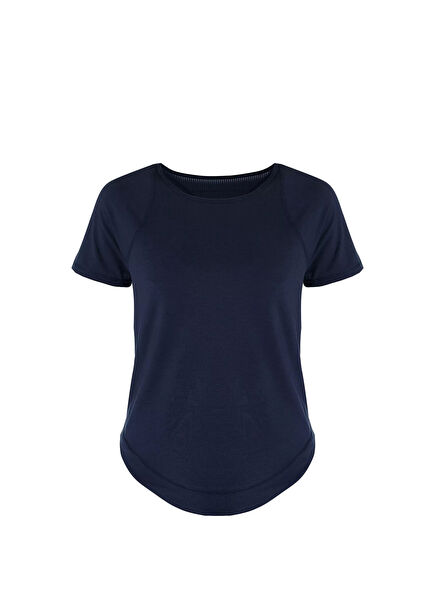 Breathe Easy Lacivert Kısa Kollu Kadın Spor Tişört