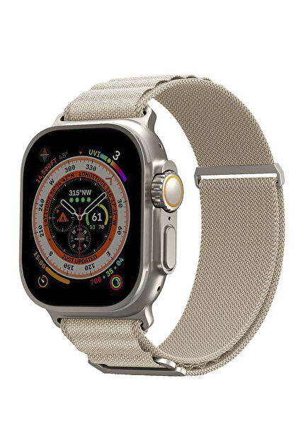 Apple Watch Compatible 44/45/46/49mm Beige SkinArma Cotton Steel Band