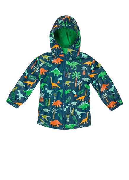 Dino Green Boy's Raincoat