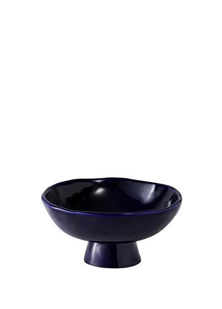 Ayaklı Kobalt Stoneware Küçük Servis Standı