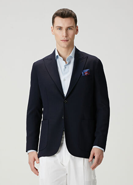 Navy Blue Wool Jacket