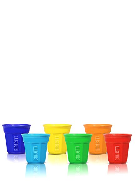 Renkli Seramik 6'lı Espresso Fincan Seti